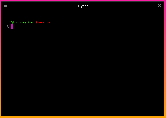 Hyper with Cmder terminal running on Windows
